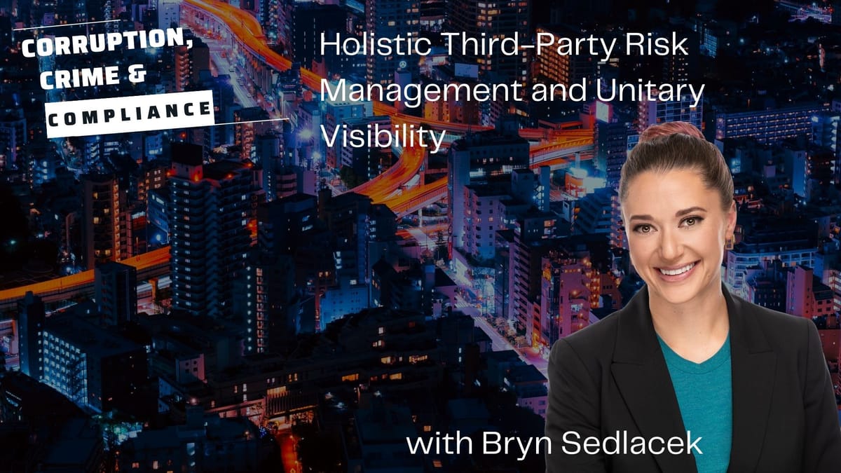 Episode 329 -- Bryn Sedlacek from Aravo on TPRM Holistic Risks and Unitary Visibility