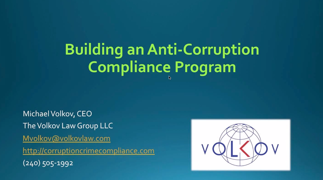 Building an Anti Corruption Compliance Program Practical Steps