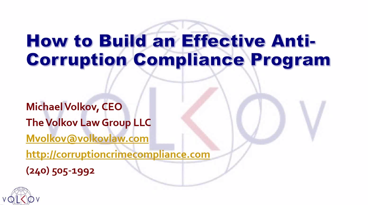 Building An Effective Anti Corruption Compliance Program