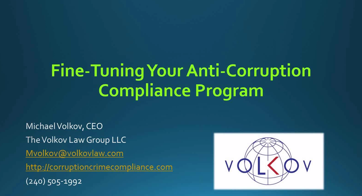 Fine Tuning Your Anti Corruption Compliance Program