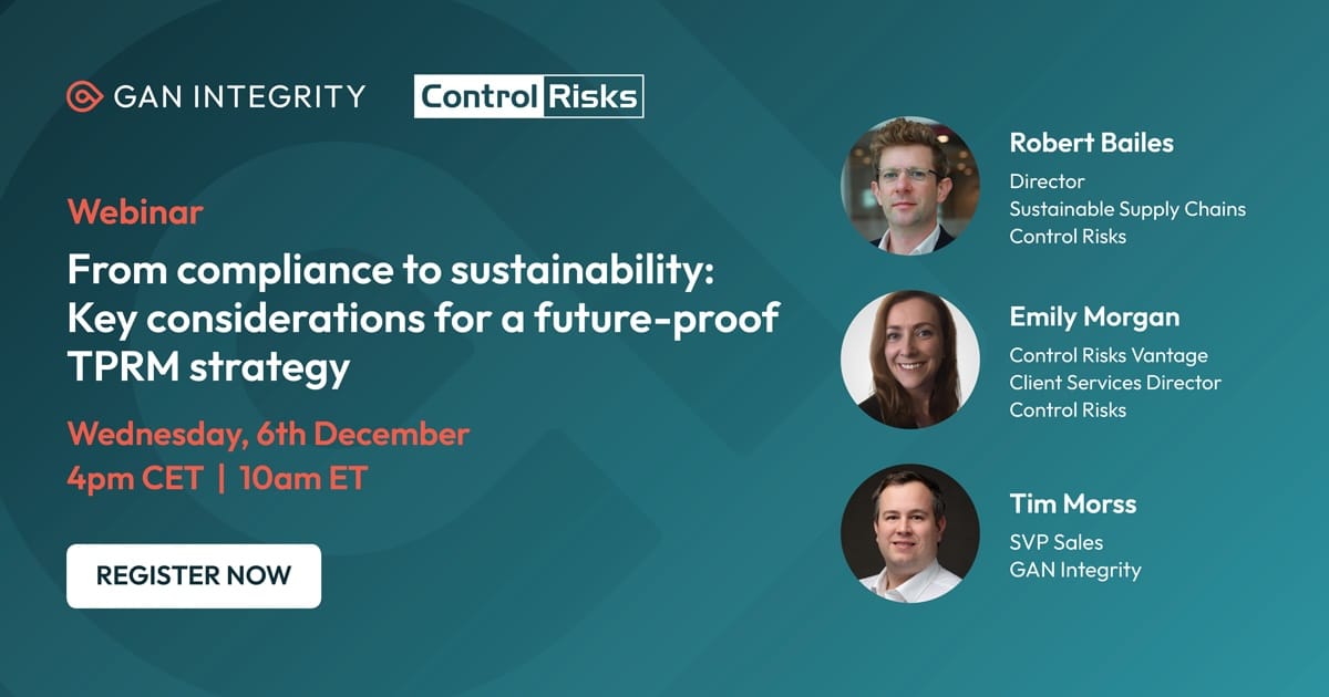 Gan Integrity and Control Risks Webinar: From Compliance to Sustainability