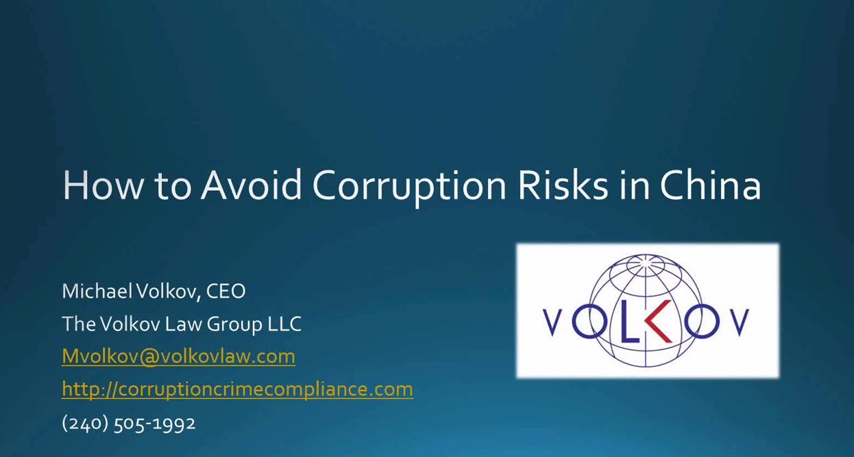 How to Avoid Corruption Risks in China