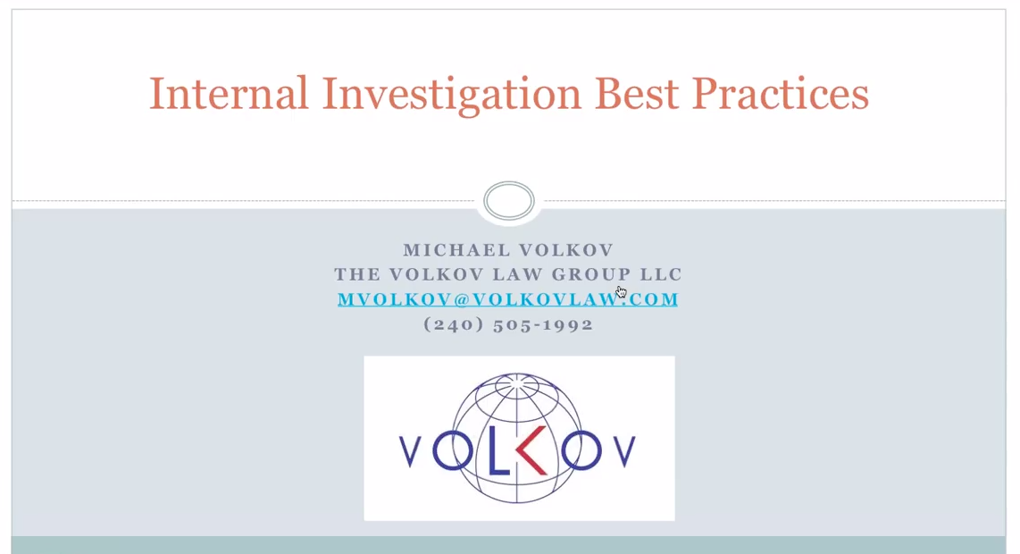 Internal Investigation Best Practices