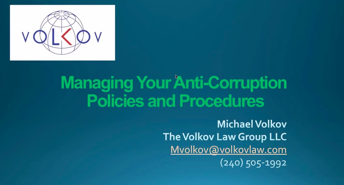 Managing Your Anti Corruption Policies and Procedures
