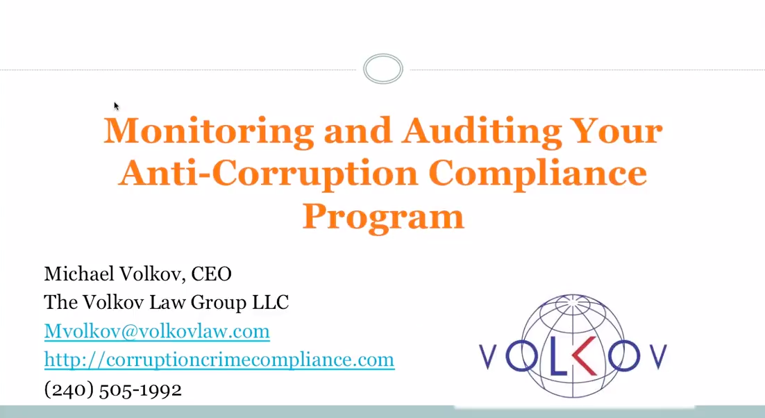 Monitoring and Auditing Your Anti Corruption Compliance Program
