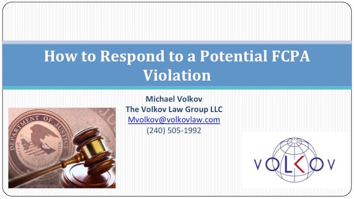 How to Respond to an Apparent FCPA Violation