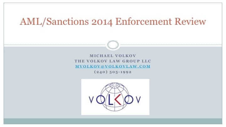 AML/Sanctions 2014 Enforcement Review