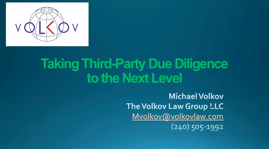 Taking Third Party Due Diligence to the Next Level