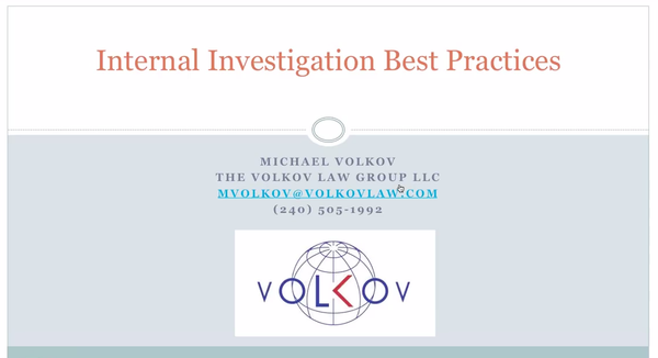 Internal Investigation Best Practices