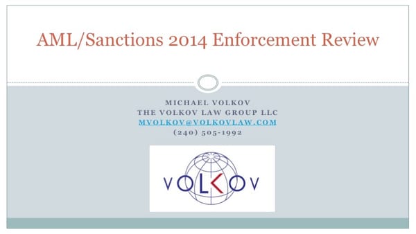 AML/Sanctions 2014 Enforcement Review