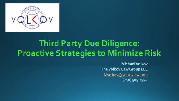 Third Party Due Diligence: Proactive Strategies to Mitigate Risk